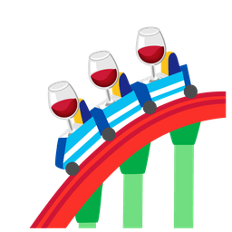 roller coaster and wine glass