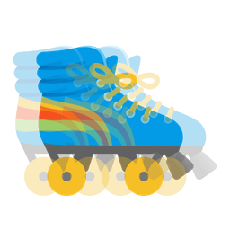 roller skate and beating heart