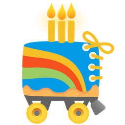 roller skate and birthday cake