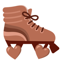 roller skate and brown heart