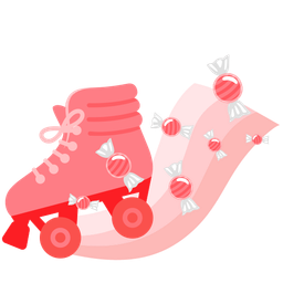 roller skate and candy