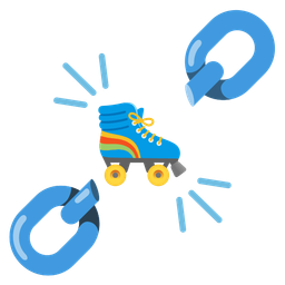 roller skate and chains