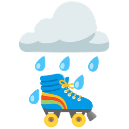 roller skate and cloud with rain