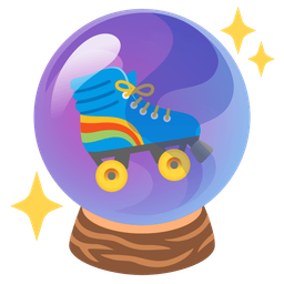 roller skate and crystal ball