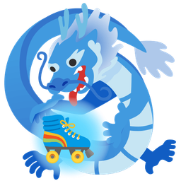 roller skate and dragon