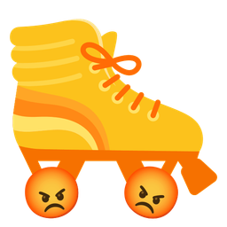 roller skate and enraged face