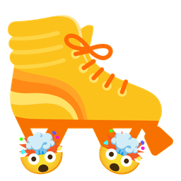 roller skate and exploding head