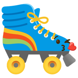 Roller skate and Face blowing a kiss