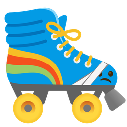 roller skate and face with head-bandage