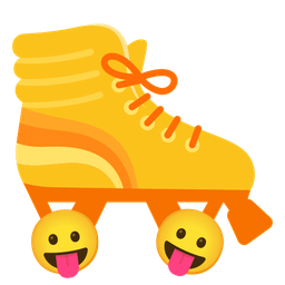 Roller skate and Face with tongue