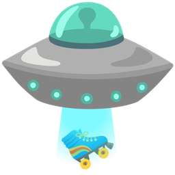 roller skate and flying saucer