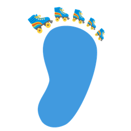 roller skate and footprints