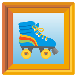 roller skate and framed picture