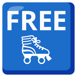 roller skate and FREE button