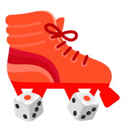 roller skate and game die