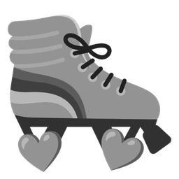 roller skate and grey heart