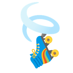 roller skate and leaf fluttering in wind