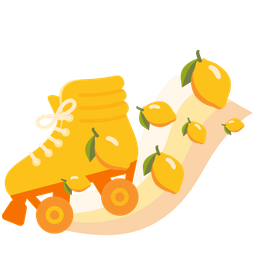 roller skate and lemon