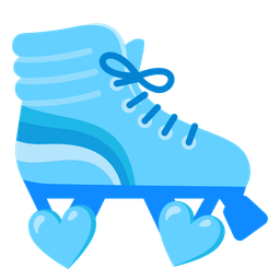 roller skate and light blue heart