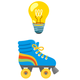 roller skate and light bulb