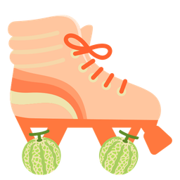 roller skate and melon