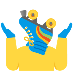 roller skate and person shrugging