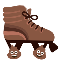 roller skate and pile of poo