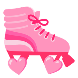 roller skate and pink heart