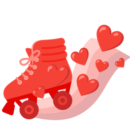 roller skate and red heart