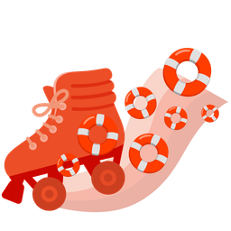 roller skate and ring buoy