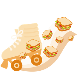roller skate and sandwich