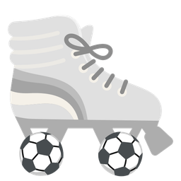 roller skate and soccer ball