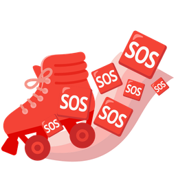 roller skate and SOS button