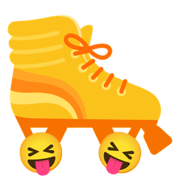 Roller skate and Squinting face with tongue