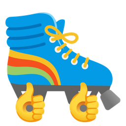 roller skate and thumbs up