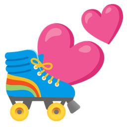roller skate and two hearts