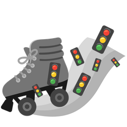 roller skate and vertical traffic light