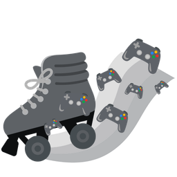 roller skate and video game