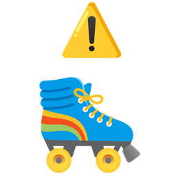 roller skate and warning