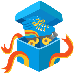 roller skate and wrapped gift