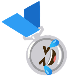 rolling on the floor laughing and 2nd place medal