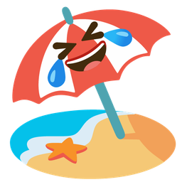 rolling on the floor laughing and beach with umbrella