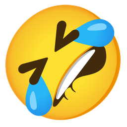 rolling on the floor laughing and biting lip