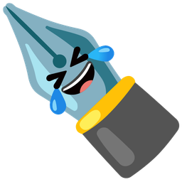 rolling on the floor laughing and black nib