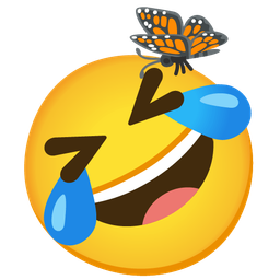 rolling on the floor laughing and butterfly