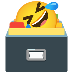 rolling on the floor laughing and card file box