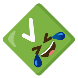 rolling on the floor laughing and check mark button