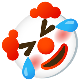 rolling on the floor laughing and clown face