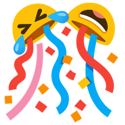 rolling on the floor laughing and confetti ball