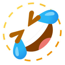 rolling on the floor laughing and dotted line face